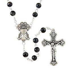 First Holy Communion Rosary--Black