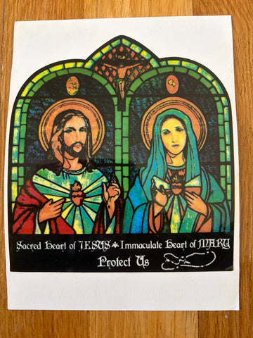 Window Cling: Sacred Heart/Immaculate Heart