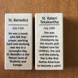 Blocks: St. Benedict/St. Kateri Tekakwitha Prayer Set