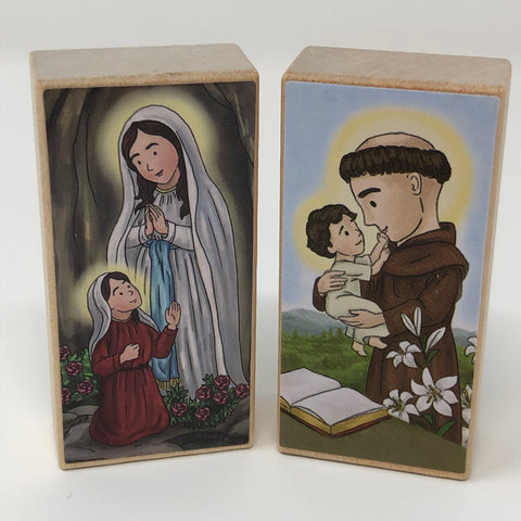 Blocks: Our Lady of Lourdes/St. Anthony Prayer Set